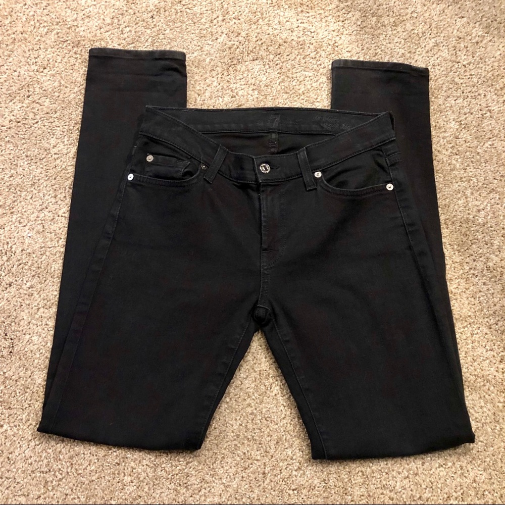7 for all mankind black skinny jeans size 27